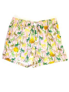 Art Class Swim Trunks - Boy's XL 14 - Pink Tropical Palm Sunset Swimsuit Shorts